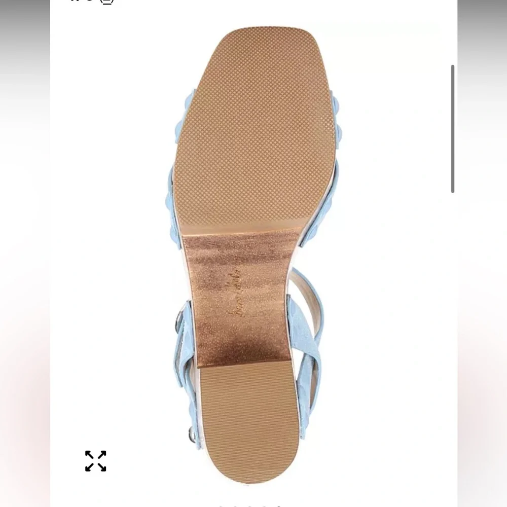 Sam Edelman Josefina Women's Sky Blue Leather‎ Sandals Sz 7 in light blue